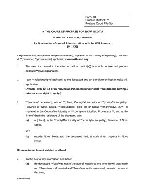 Probate District Doc Template PdfFiller