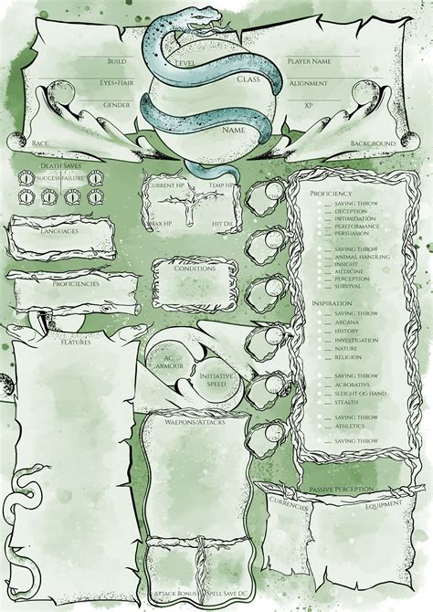 Potion Dnd Character Sheets D D 5e Ttrpg Printable Dnd Dnd