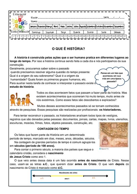 Atividades De Historia 5º Ano ROAREDU