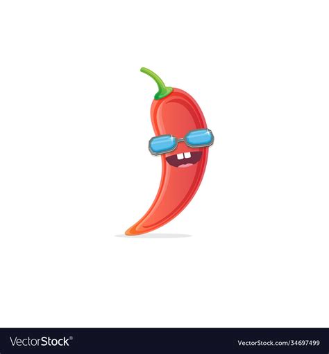 Funny Cartoon Red Hot Chilli Pepper Royalty Free Vector