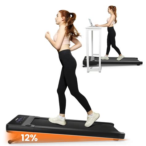 Uorkay Walking Pad with 12% Auto Incline, Incline Under Desk Treadmill with 6 HIIT Modes