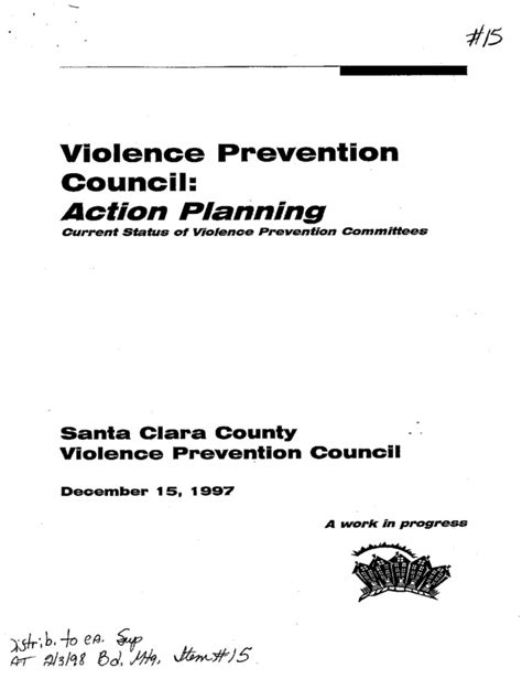 Violence Prevention Action Plan Draft Santa Clara County Violence