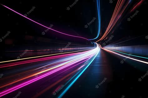 Premium AI Image | A wallpaper of a road with colorful lights