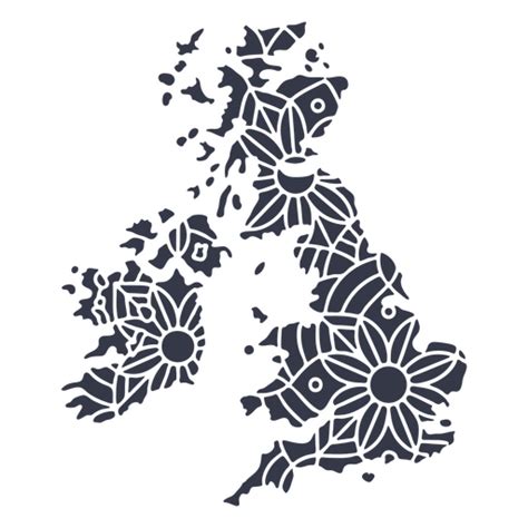 United Kingdom Map Silhouette Mandala Cut Out Png And Svg Design For T Shirts