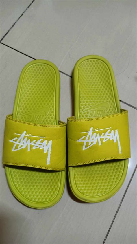 Stussy X Benassi Bright Cactus Men S Fashion Footwear Slippers