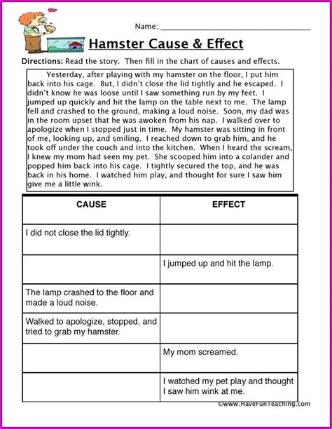 Cause And Effect Worksheets For 2nd Grade Cause And Effect Worksheets For Reading 2nd Grade