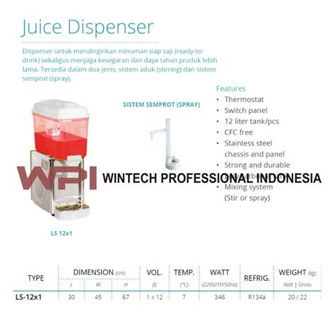 Gea LS 12X1 Juice Dispenser Jus Dispenser 1 Tabung Dengan Pendingin