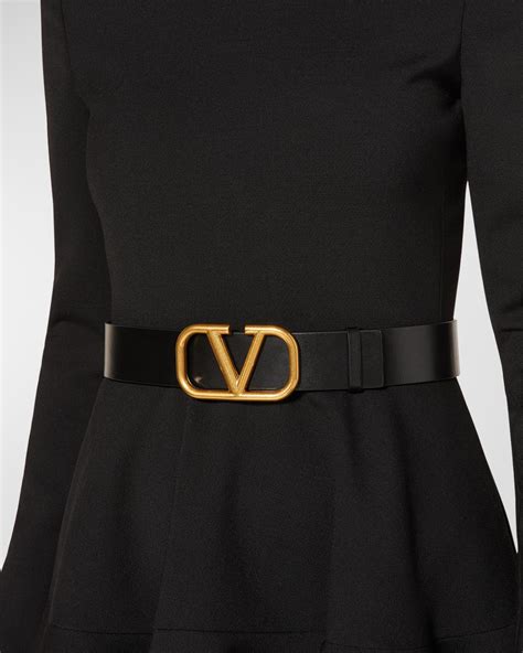 Valentino V Logo Signature Reversible Leather Belt Neiman Marcus