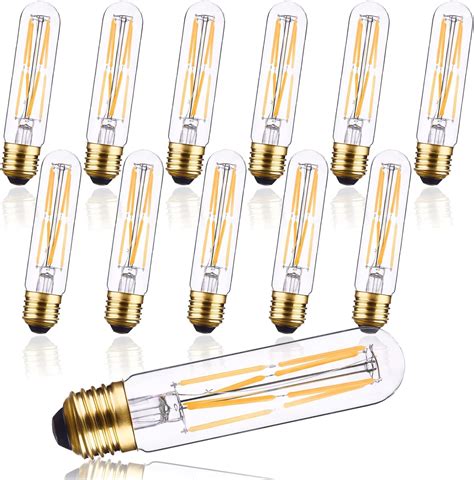 CREATE BRIGHT T10 LED Tubular Light Bulbs E26 Dimmable Warm White 2700K