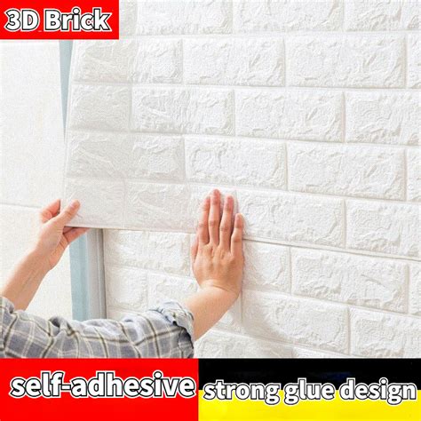 Brick Design Foam D Wall Paper Dinding Adhesive Diy Wall Stickers Pe