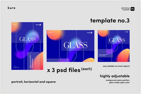 Glass Morphism Photoshop Template Behance