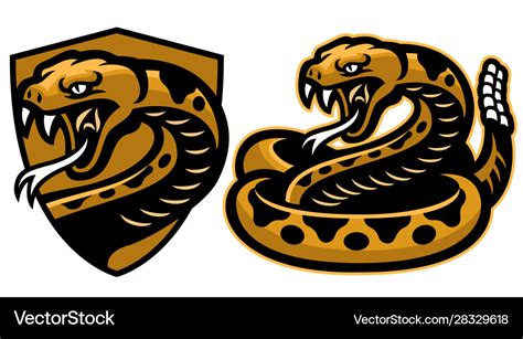 Rattle Snake Mascot In Set Royalty Free Vector Image