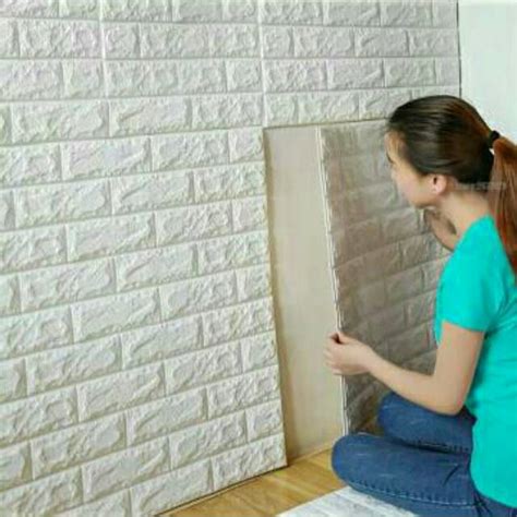 Jual Bata Foam Putih D Brick Foam Wallpaper Sticker Uk Cm X Cm