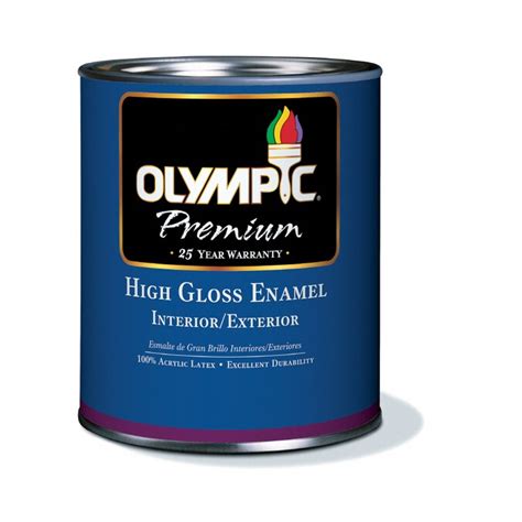 Olympic High Gloss White Interior Exterior Tintable Paint 1 Quart In The Exterior Paint