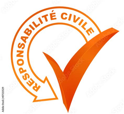 responsabilité civile sur symbole validé orange Acheter ce vecteur