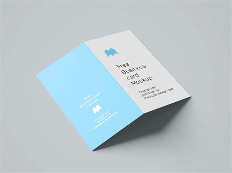 Free Folded Business Card Mockup (PSD)