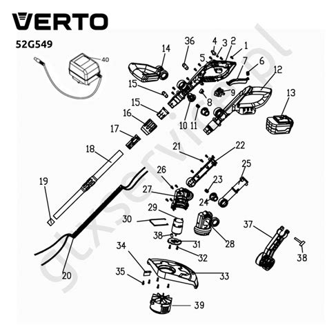 Części zamienne Podkaszarka do trawy VERTO 52G549 GTX Service