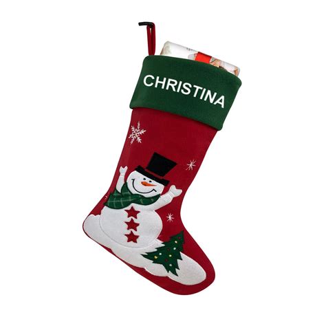 Personalised Christmas Stocking Traditional Snowman Etsy