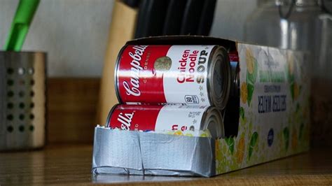 Use a Soda Box for Easy Canned Food Storage