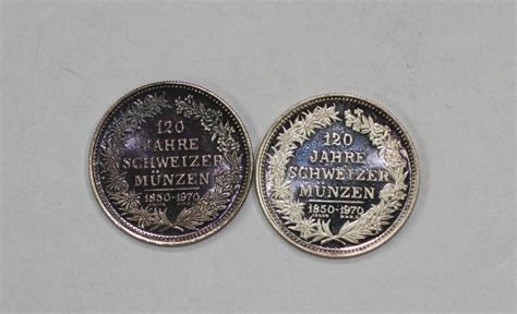 2 x Silbermedaillen 120 Jahre Schweizer Münzen 999er Silber Kaufen