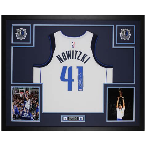 Dirk Nowitzki Signed Mavericks X Custom Framed Jersey Display