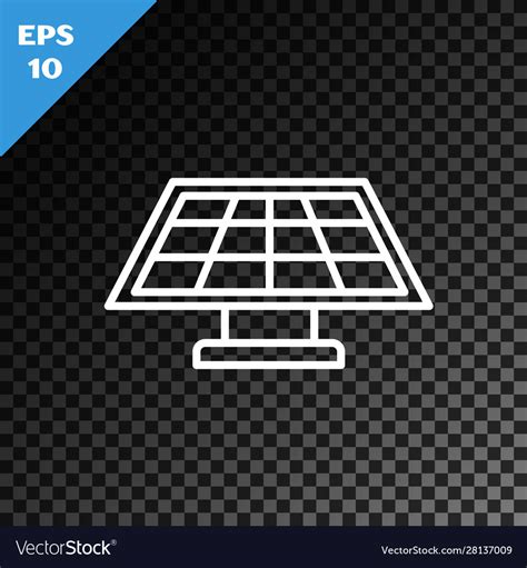 White Line Solar Energy Panel Icon Isolated Vector Image