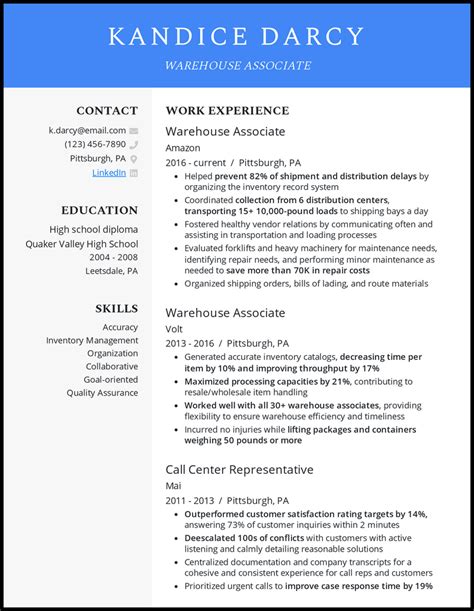 13 Warehouse Worker Resume Samples That Got Jobs In 2024