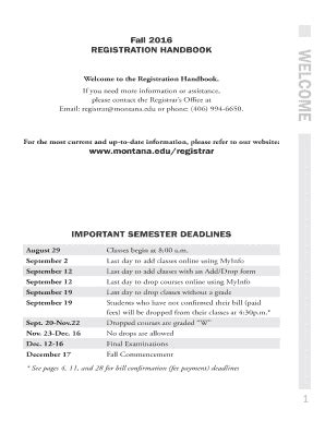 Fillable Online Montana Please Contact The Registrars Office At Fax