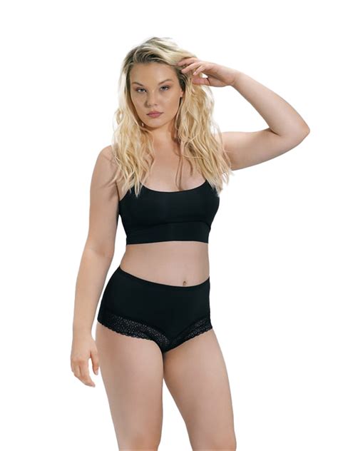 Siyah Dantel Detaylı Yüksek Bel Büyük Beden Bikini COTTONHILL