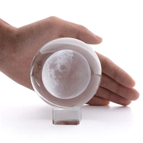 Buy 3D Moon Crystal Ball Paperweight LONGWIN 3 1 Inch Laser Engraved