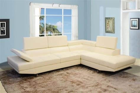 Off White Leather Sectional Couch - Odditieszone