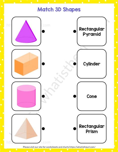 3D Shapes Matching Worksheets Your Home Teacher