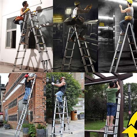 16 5FT 5M Telescopic Ladder Multi Purpose Aluminium Folding Extension