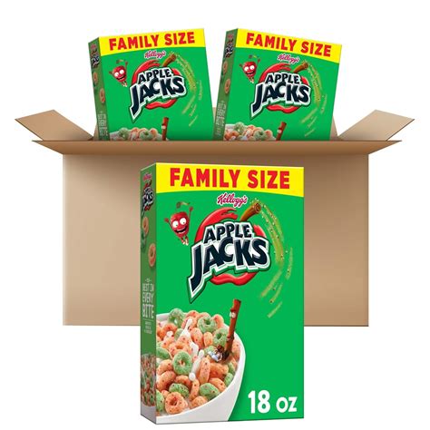 Kelloggs Apple Jacks Cold Breakfast Cereal 8 Vitamins And Minerals