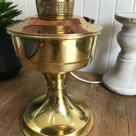 Aladdin Brass Oil Lamp Vinrage Red Shade Aladdin Lamp Kerosene Brass Oil Lamp Electric Oil