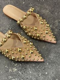 Nude Cilt Maria Gold Droplu Kadın Terlik