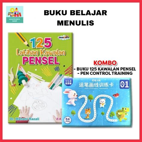 Adamhawa Set Buku 125 Latihan Kawalan Pensel 2 4 Tahun Belajar