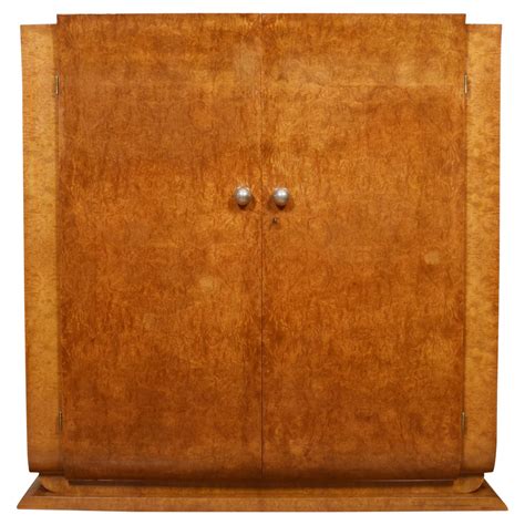 Antique Vintage Art Deco Burr Walnut Compact Compactum Wardrobe 1930s