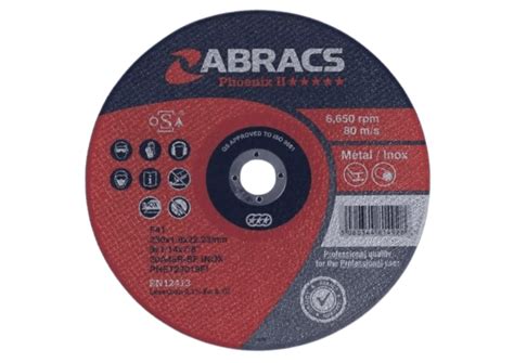 Abracs 230mm X 18mm Thin Metal Cutting Slitting Discs Steel 9