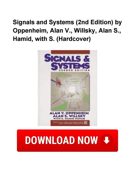 Signals And Systems Nd Edition By Oppenheim Alan V Willsky Alan S