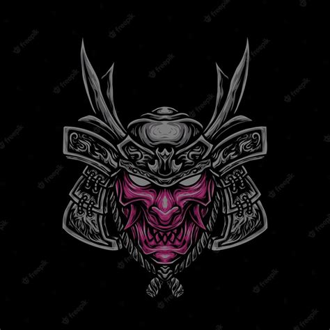 Premium Vector | Oni samurai mask helmet Illustration design