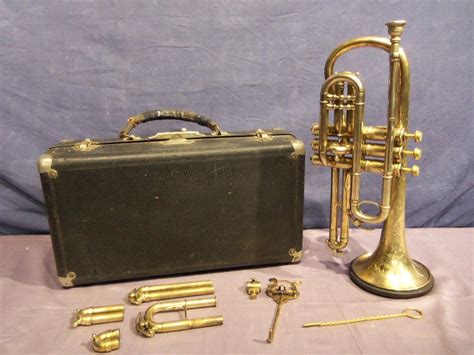 Vintage 1909 Conn The Perfect Wonder Cornet W Mouthpiece Extra Slides