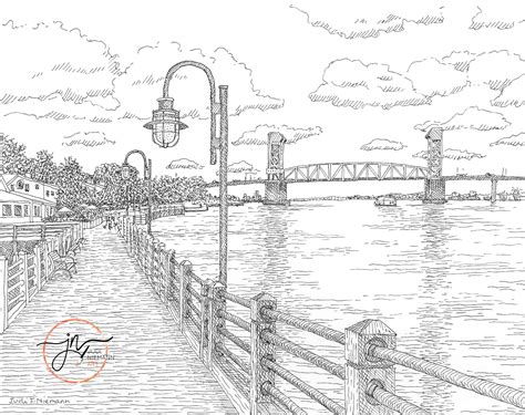 Wilmington Riverwalk | Fine Art Print | Cape Fear River Art | Cape Fear