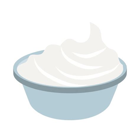 Premium Vector Sour Cream Mayonnaise Or Yogurt Sauce In Bowl Dairy