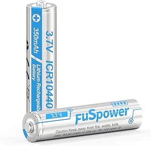 Amazon Fuspower ICR 10440 Batteries 3 7V Rechargeable Batteries