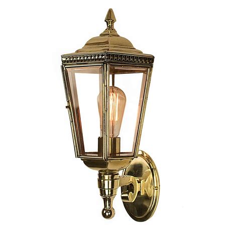 Georgian Outdoor Wall Lantern Polished Brass Lacquered