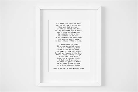 A Dream Within a Dream Edgar Allan Poe Poetry Quote - Etsy