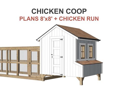 Chicken Coop Plans Diy X Ft Pdf Chicken Coop With Run Etsy Canada