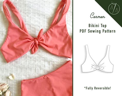 Reversible Bikini Top Sewing Pattern Pdf Women S Swimsuit Etsy Uk