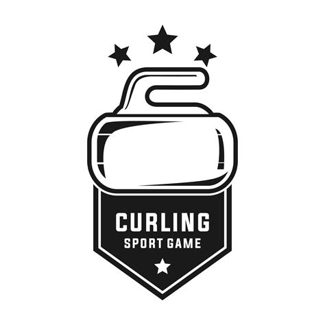 curling sport badge vector template. sport graphic illustration in ...